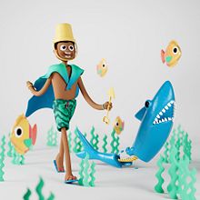 The maritime adventure. My project in 3D Character Design and Illustration course. Un progetto di 3D, Character design, Modellazione 3D e Character design 3D di Vincenzo Misuraca - 15.08.2021