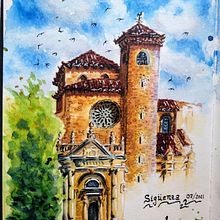 Mi Proyecto del curso: Cuaderno de viaje en acuarela. Projekt z dziedziny Trad, c, jna ilustracja, Malowanie akwarelą,  R, sunek architektoniczn i Sketchbook użytkownika Ainho @sonambulainho - 15.08.2021