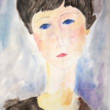 Copio un’opera di Modigliani . Traditional illustration project by lucia_menato - 08.15.2021