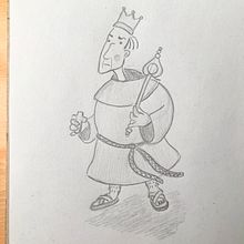 El Rey Monje: proyecto del curso Introducción a la creación de personajes cartoon. Traditional illustration, Character Design, and Drawing project by Cielo Entrena Fernández - 08.16.2021