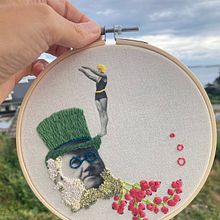 My project in Photo Embroidery on Fabric course. Photograph, Collage, Printing, Embroider, DIY, and Paper Craft project by Siv Kleiberg - 08.18.2021