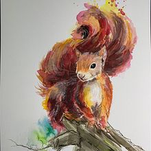 Expressive Animal Portrait in Watercolor - Squirrel. Un projet de Illustration traditionnelle de Christian Gonzales - 16.08.2021