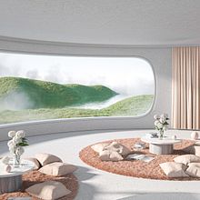 Experimental interiors with curtains. Un projet de 3D, Architecture, Direction artistique , et Design  de Camille Boldt - 17.08.2021