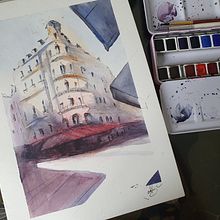 My project in Architectural Sketching with Watercolor and Ink course. Sketching, Drawing, Watercolor Painting, Architectural Illustration, Sketchbook & Ink Illustration project by Jessica Bartlett - 08.17.2021