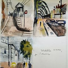 My project in Urban Landscapes in Watercolor course. Fine Arts, Watercolor Painting, and Architectural Illustration project by christinelames_1 - 08.17.2021