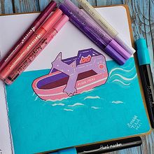 Ferry. Un progetto di Design, Illustrazione tradizionale, Design di automobili, Creatività, Sketchbook e Pittura acrilica di Tina Schlesinger - 17.08.2021