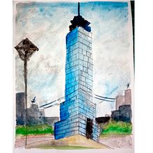 Torre Latino CDMX. Sketching, Drawing, Watercolor Painting, Architectural Illustration, Sketchbook & Ink Illustration project by Etna Ariadna Dominguez Ramirez - 08.17.2021