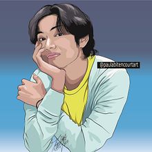 Taehyung - BTS. Een project van Grafisch ontwerp,  Tekening, Digitale tekening, Digitale illustratie y  Digitaal schilderij van Paula Bitencourt - 18.08.2021