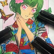 Mi Proyecto de Coloreado con marcadores para dibujo manga. Un progetto di Illustrazione tradizionale, Fumetto, Teoria del colore e Manga di Alain Ruben - 18.08.2021
