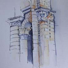 exercices d'aujourd'hui.. Sketching, Drawing, Watercolor Painting, Architectural Illustration, Sketchbook & Ink Illustration project by alizarine22 - 08.19.2021