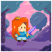 Meu projeto do curso: Introdução ao desenho de personagens em pixel art. Un proyecto de Diseño de personajes, Videojuegos, Pixel art y Diseño de videojuegos de Bruna Dorneles - 18.08.2021