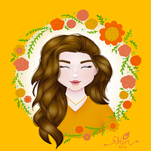My project in Illustrated portraits with botanical elements course Ein Projekt aus dem Bereich Traditionelle Illustration, Digitale Illustration, Botanische Illustration und Digitale Zeichnung von Flora Langley - 20.08.2021