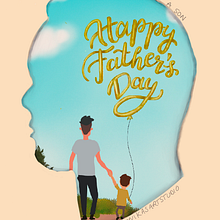 Happy Father’s Day art. Un projet de Illustration traditionnelle, Design , Illustration numérique, Lettering numérique, Peinture numérique, Conception numérique , et Dessin numérique de Monika Shrimal - 21.08.2021