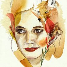 Mon projet du cours : Portrait illustré à l’aquarelle. Traditional illustration, Fine Arts, Painting, Drawing, Watercolor Painting, Portrait Drawing, and Artistic Drawing project by cindy_remy - 08.21.2021