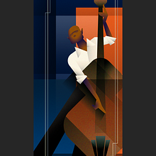 Art Deco Jazz poster series. Un projet de Design , Illustration traditionnelle, Illustration numérique , et Conception d'affiches de rodrigo_roesler - 21.08.2021