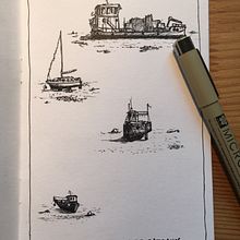 Locquémau Boats - Britain, France. L, scape Architecture, Traditional illustration, Sketchbook, and Sketching project by s.rioderrey - 08.22.2021