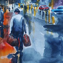 Mi Proyecto del curso: Paisajes urbanos en acuarela. Fine Arts, Watercolor Painting, and Architectural Illustration project by Fabienne Loosveldt - 08.20.2021