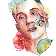 Mon projet du cours : Portrait illustré à l’aquarelle. Projekt z dziedziny Trad, c, jna ilustracja,  Sztuki piękne,  Malarstwo,  R, sunek, Malowanie akwarelą, Portret,  R, sunek art, st i czn użytkownika severineleplat - 23.08.2021