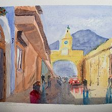My project in Urban Landscapes in Watercolor course. Fine Arts, Watercolor Painting, and Architectural Illustration project by Barb O - 08.23.2021