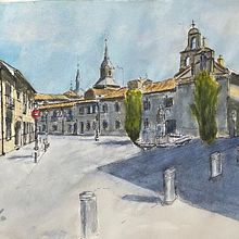 Mi Proyecto del curso: Sketching Plaza San Diego, Alcalá de Henares - Madrid. Design, Traditional illustration, Sketching, Architectural Illustration, and Sketchbook project by Edu García - 07.20.2021