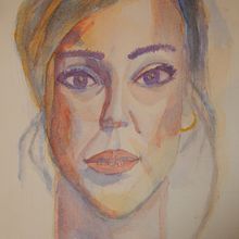 My project in Artistic Portrait with Watercolors course. Fine Arts, Painting, Watercolor Painting, and Portrait Drawing project by Vendula Brunhoferová - 08.23.2021