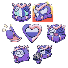 OC twitch emotes/whatsapp stickers. Traditional illustration, Drawing, Digital Drawing, and Design project by anquel - 07.10.2021