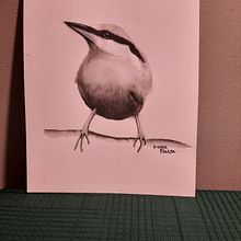 Monochromatic Nuthatch Watercolor Painting- Sarah Stokes Artistic Watercolor Technique. Watercolor Painting project by Donna Paulson - 08.24.2021
