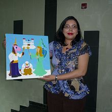 Aldo, Hada y Grifo - Acrílico sobre lienzo - Donado al Instituto Nacional de Cultura en 2013. Un progetto di Pittura di Laura Nieto Bruña - 25.08.2021