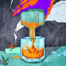 Hourglass with wisky. Un progetto di Illustrazione tradizionale di Anabel Najar Colom - 25.08.2021