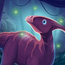 Parasaurolophus . Ilustrație tradițională de Georgia L-W - 08.25.2021