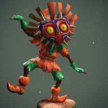 Skull Kid character of Zelda Majora Mask.. Un proyecto de Modelado 3D, Diseño de personajes 3D y Diseño 3D de Cristóbal Nieto-Sandoval Sánchez - 29.11.2018