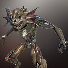 Lagartalien (Diseño Propio). Un proyecto de Modelado 3D, Diseño 3D y Diseño de personajes 3D de Cristóbal Nieto-Sandoval Sánchez - 01.09.2020