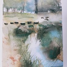Mi Proyecto del curso: Paisajes naturales en acuarela. Fine Arts, Painting, and Watercolor Painting project by Graziella Albore - 08.26.2021
