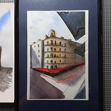 Mein Kursprojekt: Architektonische Zeichnung mit Aquarell und Tinte. Un projet de Esquisse , Dessin, Aquarelle, Illustration architecturale, Carnet de croquis et Illustration à l'encre de Lea Vogt - 26.08.2021