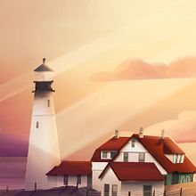 Portland Head Lighthouse. Een project van Traditionele illustratie van Jean Ellis - 27.08.2021