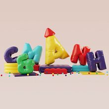 My project in 3D Typography: Playing with Color and Volume course. 3D, Animation, T, pograph, 3D Animation, 3D Design, and Digital Design project by Quoc Nguyen - 08.27.2021