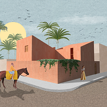 My Project in Architectural Visualization Using Digital Collage Course. Un progetto di Architettura, Graphic design, Architettura d'interni, Interior design, Paesaggismo, Collage, Architettura digitale e Illustrazione architettonica di Gabriela Tavares - 27.08.2021
