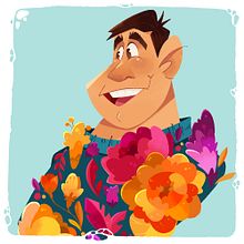 Mi Proyecto: Retrato Ilustrado .... ¡Con muchas Flores!. Un progetto di Illustrazione tradizionale, Illustrazione digitale, Illustrazione botanica, Disegno digitale, Design, Animazione, Animazione di personaggi, Animazione 2D e Arte concettuale di Maximiliano Enrique González Vásquez - 09.08.2021