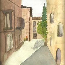 My project in Urban Landscapes in Watercolor course. Un projet de Beaux Arts, Aquarelle et Illustration architecturale de Anne Tiwari - 28.08.2021