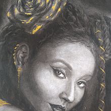mulher dourada. Ilustração tradicional, Artes plásticas, Desenho, Desenho de retrato, Desenho realista, e Desenho artístico projeto de Edgar Oliveira Silva - 28.08.2021