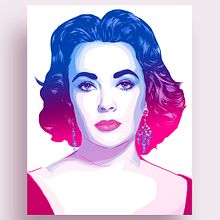 Elizabeth Taylor Portrait . % Alessandra Stanga tarafından hazırlanan Geleneksel illüstras, on, Tasarım, Dijital İllüstras, Ve on projesi - 08.30.2021