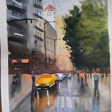 Mi Proyecto del curso: Paisajes urbanos en acuarela. Fine Arts, Watercolor Painting, and Architectural Illustration project by rosarinlaba - 08.30.2021