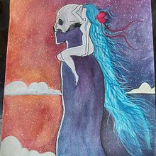 The Nymph and The Death. Ilustração tradicional, Design de personagens, Criatividade, Desenho a lápis, Desenho, Pintura em aquarela, e Desenho artístico projeto de amandine_p_artsgraphiques - 31.08.2021