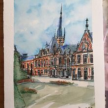 Mon projet du cours : Dessin architectural à l’aquarelle et à l’encre. Sketching, Drawing, Watercolor Painting, Architectural Illustration, Sketchbook & Ink Illustration project by Bénédicte Laplace - 09.11.2021