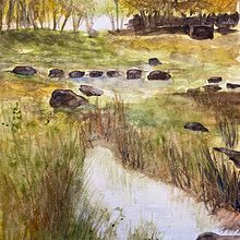Mon projet du cours : Paysages naturels à l’aquarelle. Fine Arts, Painting, and Watercolor Painting project by Nathalie Hamel - 08.29.2021