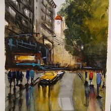 Mi Proyecto del curso: Sol y lluvia Ein Projekt aus dem Bereich Bildende Künste, Aquarellmalerei und Architektonische Illustration von consesimon - 01.09.2021
