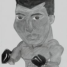 MUHAMMAD ALI EM CARICATURA GRAFITE Ein Projekt aus dem Bereich Traditionelle Illustration und Zeichnung von Natan Moreira - 01.09.2021