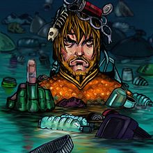 Aquaman. Projekt z dziedziny Trad, c, jna ilustracja, Malarstwo c, frowe, Komiks, R, sunek c i frow użytkownika Alvaro Luna - 02.09.2021