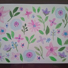 Mi Proyecto del curso: Estampados florales en acuarela con colores vibrantes. Un proyecto de Ilustración tradicional, Pattern Design, Pintura a la acuarela e Ilustración botánica de Normis Galindo - 29.08.2021