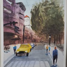 Mi Proyecto del curso: Paisajes urbanos en acuarela . Arte plastice, Pictură în acuarelă & Ilustrație arhitecturală de Franklin Rodriguez - 08.31.2021